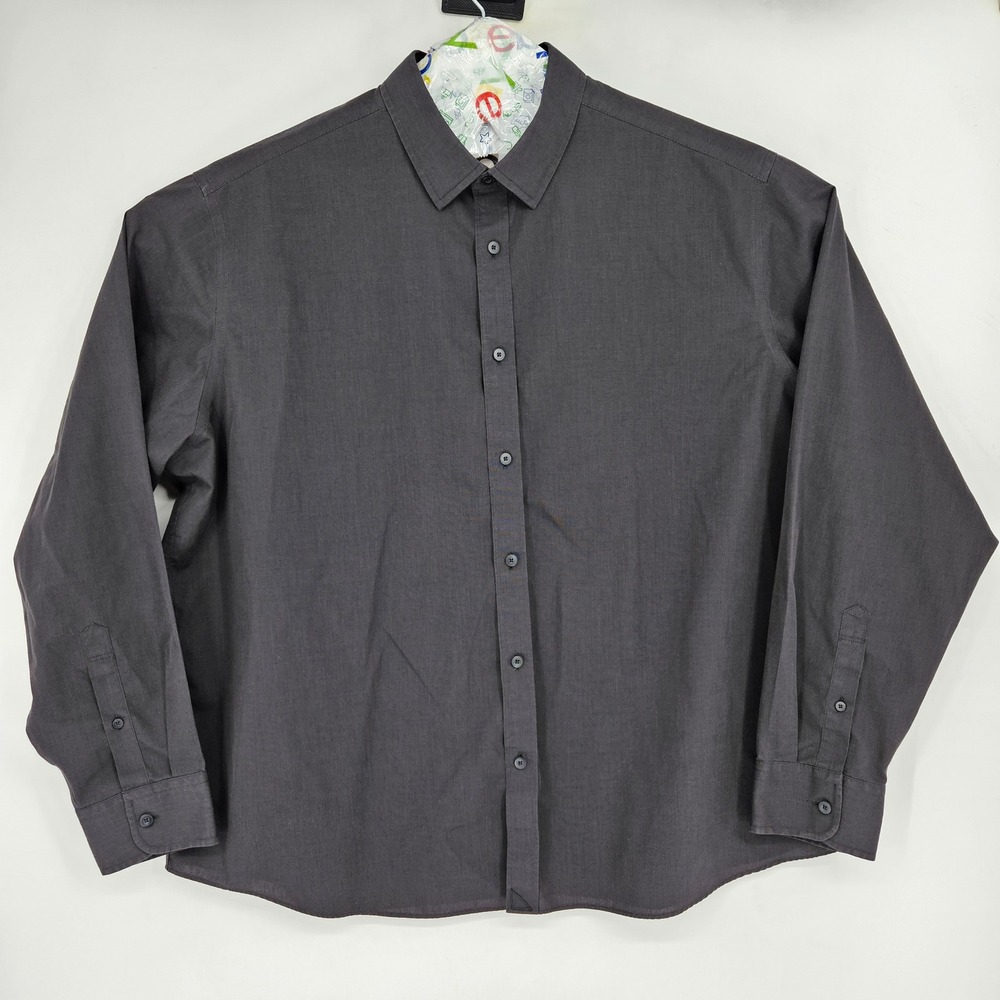 Untuckit Shirt Mens 3XL Button Up Casual Black Long Sleeve Preppy Wrinkle Free